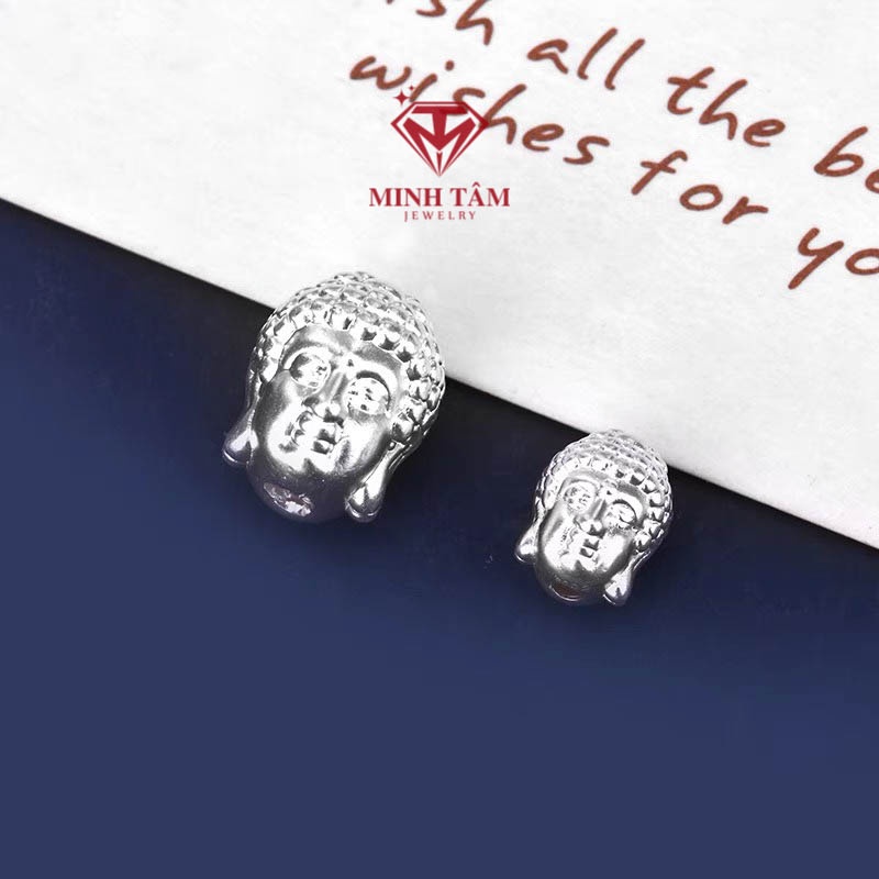 Charm bạc mặt phật bạc nõn 999 và bạc xi vàng-Minh Tâm Jewelry