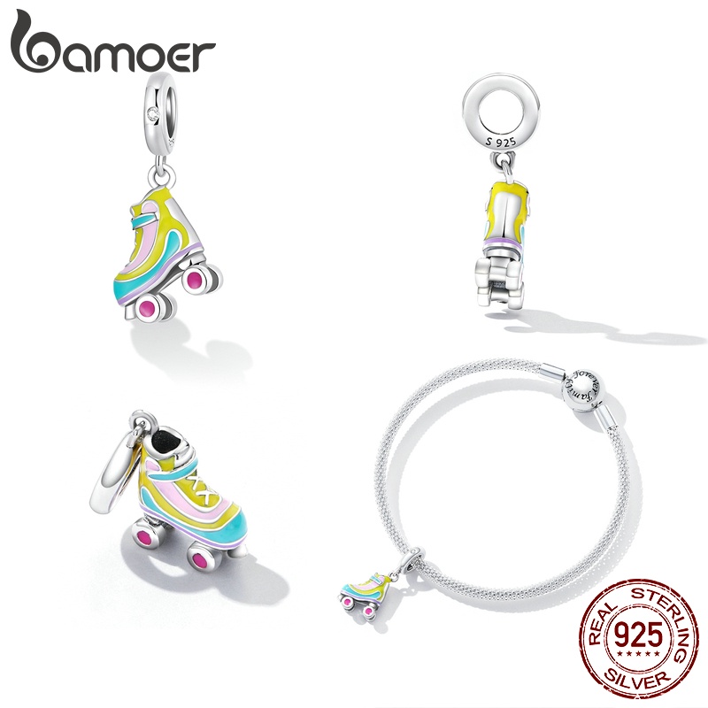 Charm BAMOER SCC2213 bạc 925 phụ kiện mặt trang sức hình giày patin