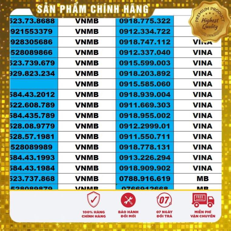 Siêu sale_ SIM SỐ ĐẸP 5 MẠNG ĐỒNG GIÁ 799K – TỨ QUÍ , TAM HOA , THẦN TÀI , LỘC PHÁT, PHONG THỦY , NĂM SINH