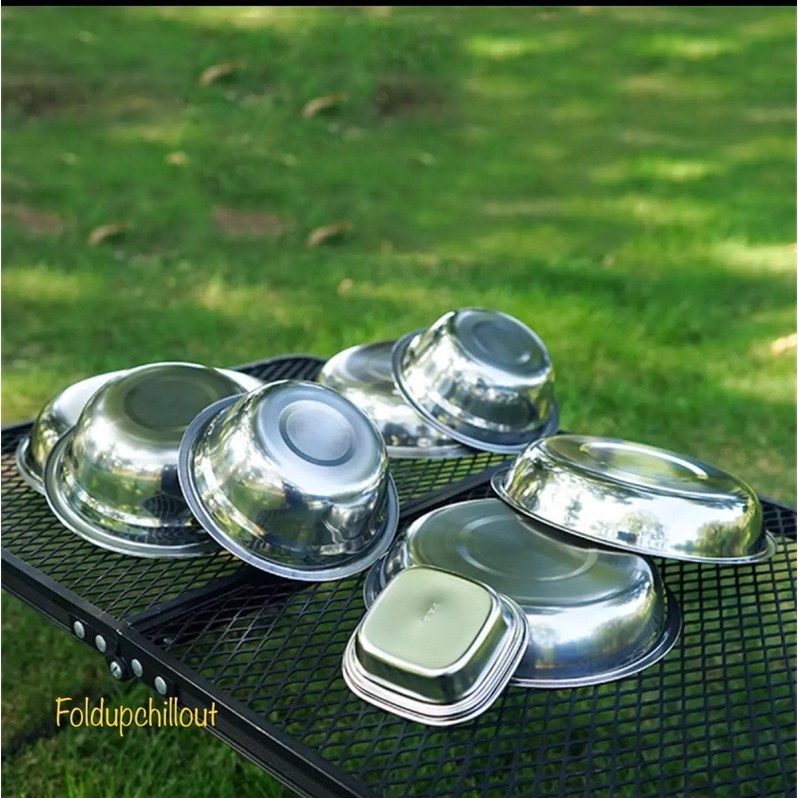 Bộ bát đĩa gia đình dã ngoại 16 ~ 17 ~ 22 món thép không gỉ sus 304 hiệu CLS