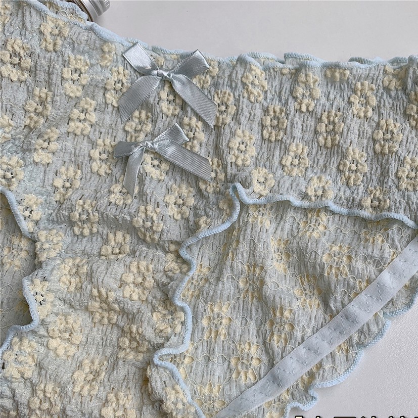 Quần lót nữ cao cấp sexy Cotton thoáng khí kháng khuẩn thêu hoa ren ngọt ngào dịu dàng Lolita sexy size 40-65kg M33 | BigBuy360 - bigbuy360.vn
