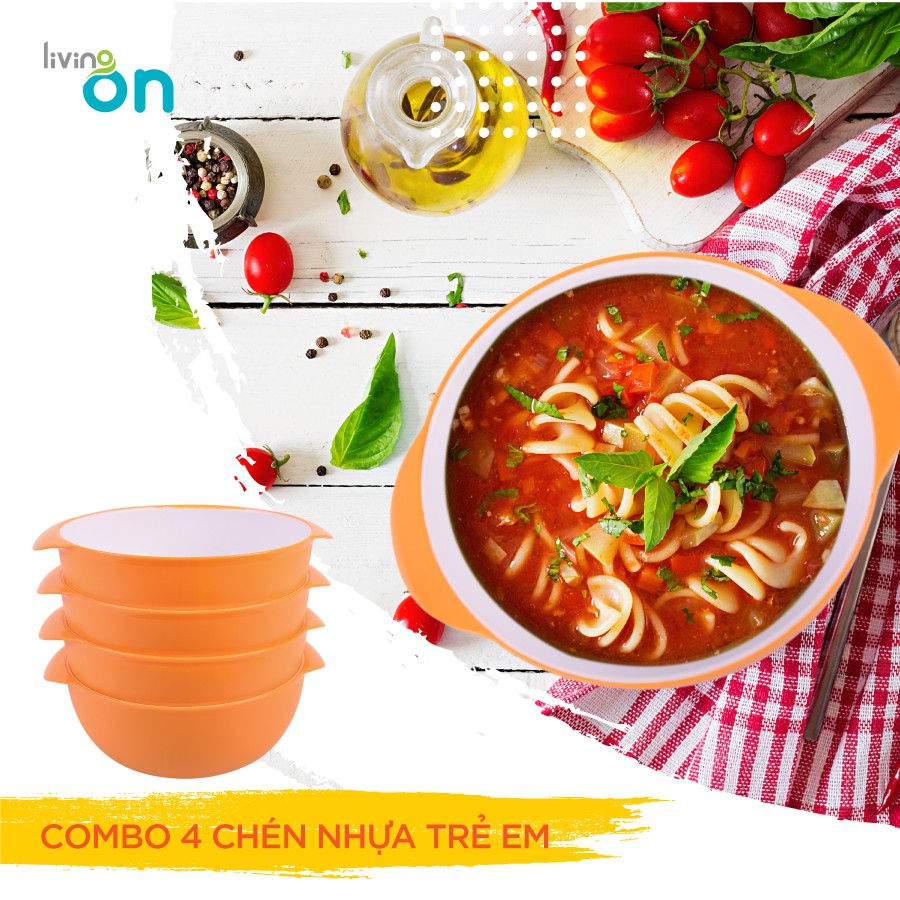 Combo 4 Bát nhựa màu sắc