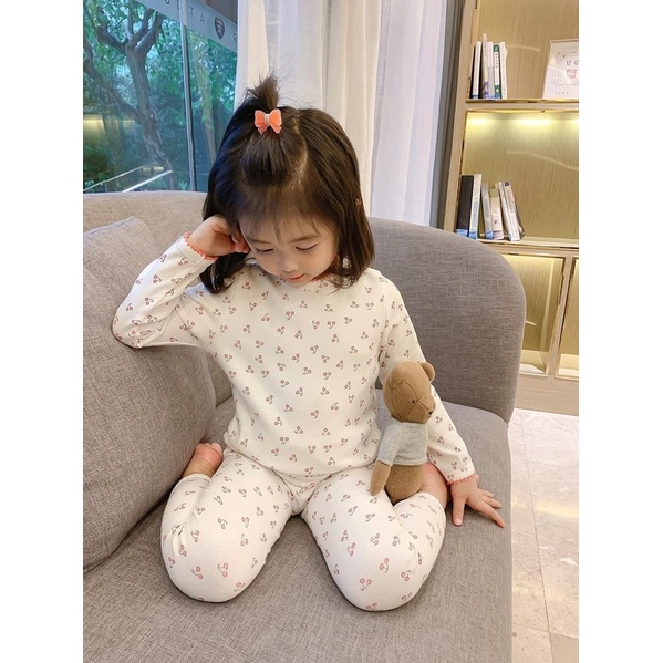 Bộ đồ ngủ in hình hoạt hình phong cách Hàn Quốc dành cho bé gái