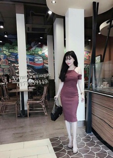 đầm ôm body hở vai