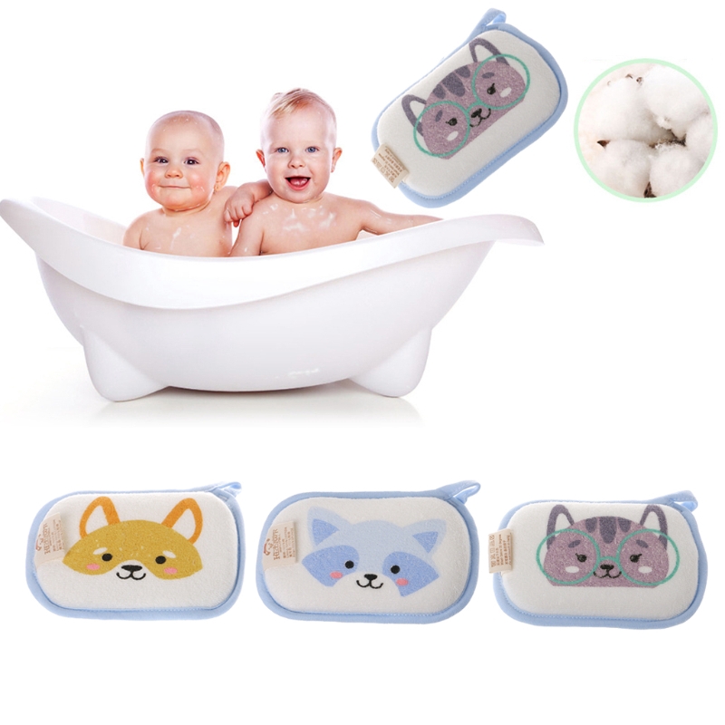❀INN Newborn Baby Bath Brushes Infant Shower Sponge Cotton Rubbing Body Wash Towel