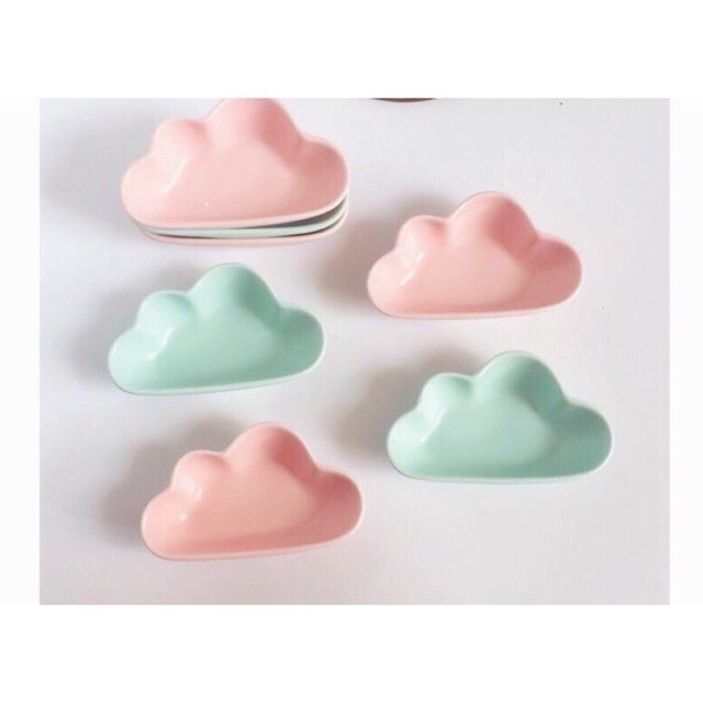 Đĩa gốm sứ mini hình đám mây cho bé ăn dặm kiểu nhật, chén bát đĩa cho trẻ SAMI KIDS