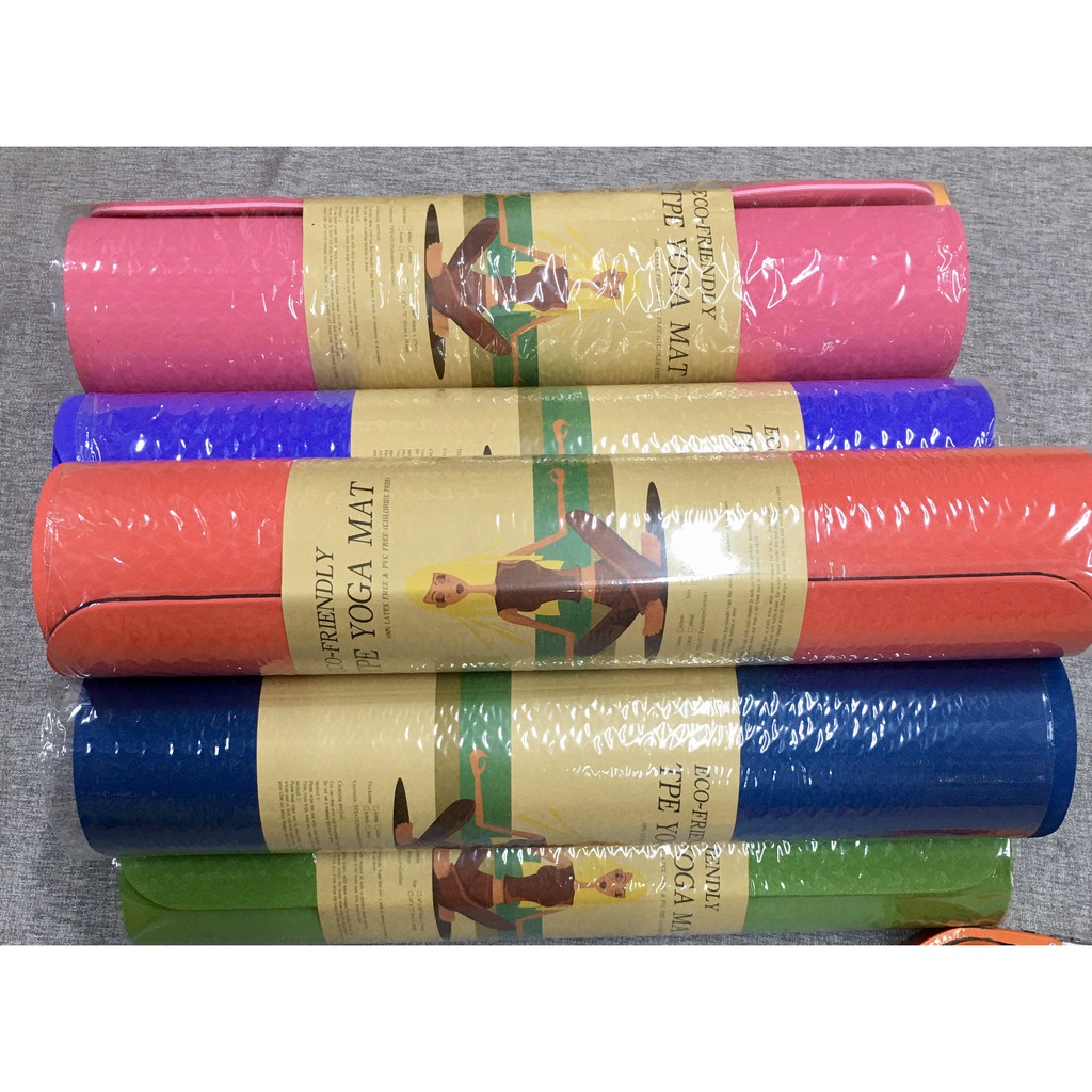 Thảm tập Yoga ECO-FRIENDLY TPE YOGA MAT chất lượng, loại dày 8 ly, độ bền cao, thân thiện với môi trường