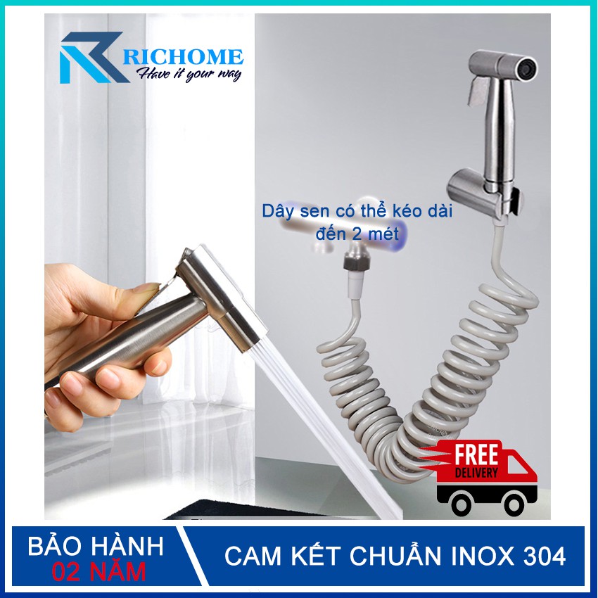 Bộ vòi xịt vệ sinh Richome QH-PJ004 inox 304 cao cấp