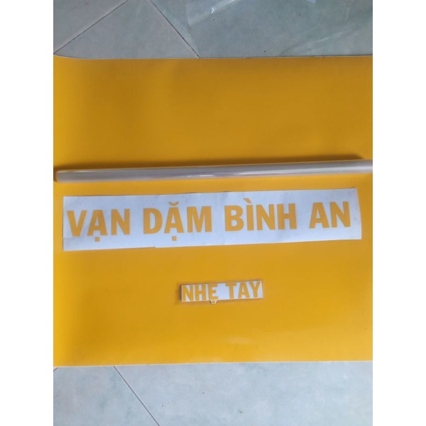Chữ vạn dặm bình an dùng dán xe có lớp keo trong dễ dán
