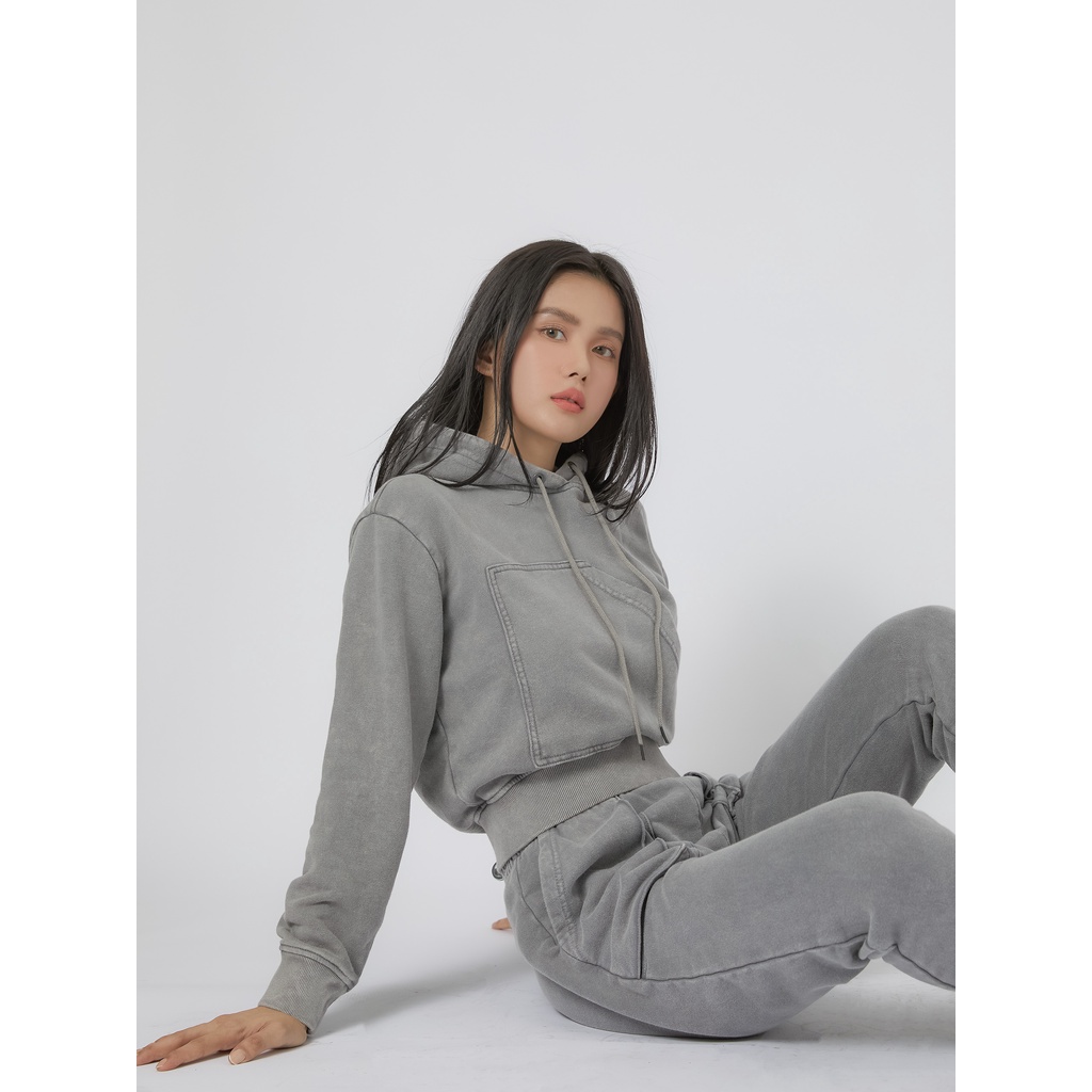 Set Bộ Nữ Quần - Áo Croptop , Chất Liệu Nỉ Co Dãn Thoải Mái,WSD000011,SOMEHOW