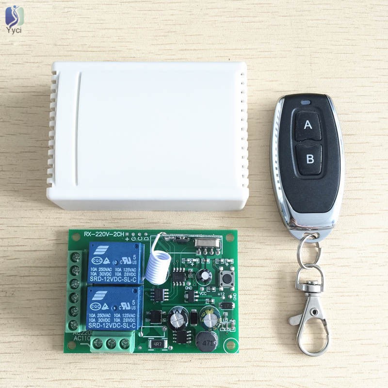 Yy Universal 433 Mhz Wireless Remote Control Switch Relay 220V 2CH Receiver Module +RF 433Mhz Remote Controls @VN