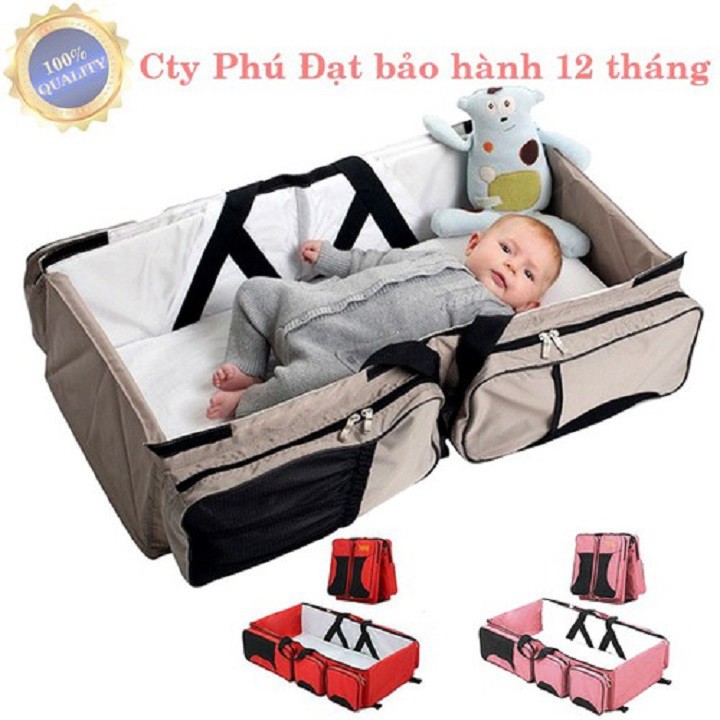 Nôi xách tay kiêm túi đựng đồ đa năng cho bé đến 24 tháng nhiều màu sắc