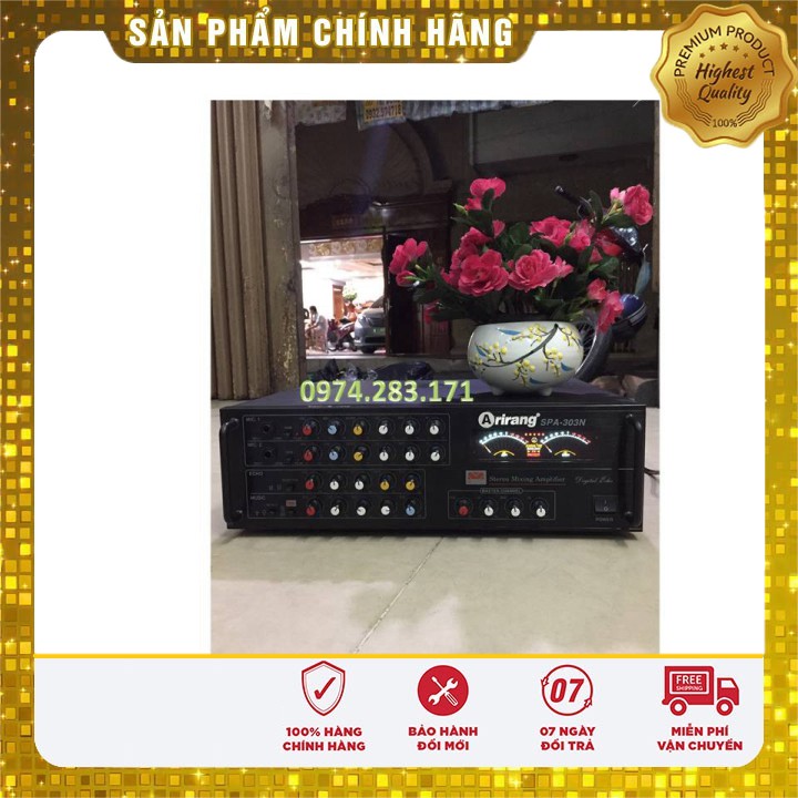 [ HÀNG CHẤT LƯỢNG] Amply Arirang-303 công suất lớn 8 sò chỉnh nhạc, hát karaoke - GIÁ TÔT NHẤT