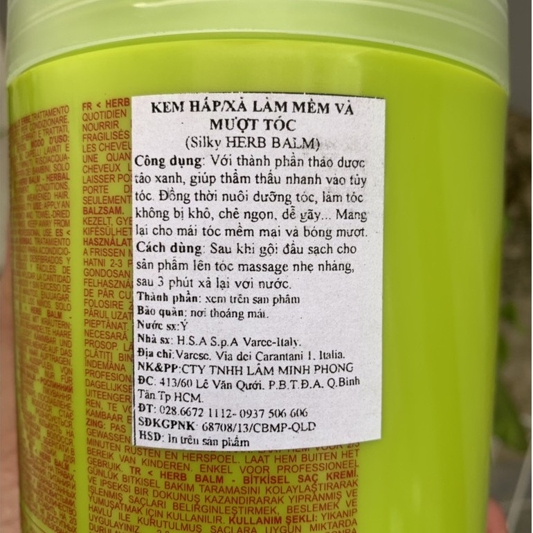 Hấp dầu ủ tóc thảo dược chăm sóc tóc hàng ngày Silky Herb Balm 1000ml