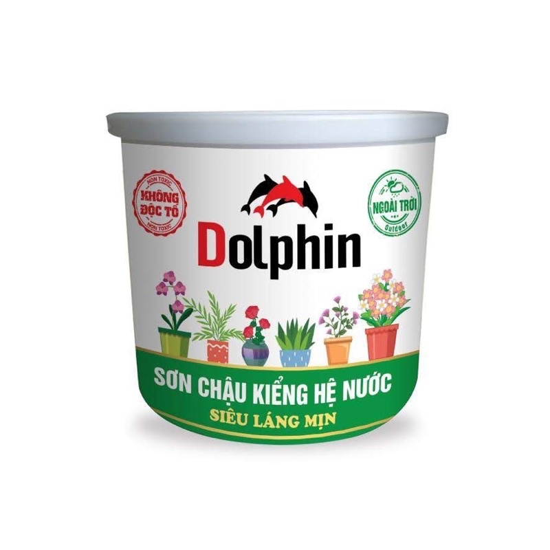 ( Cập Nhật Màu Mới, Giá Tốt ) Sơn Chậu Kiểng Hệ Nước Dolphin Loại 1KG ( Nhanh Khô, Bền Màu, Láng Mịn, Đẹp )