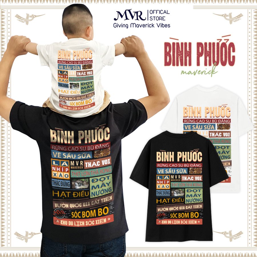 Áo thun Bình Phước in 2 mặt Unisex phông rộng tay lỡ cotton ao cặp gia đình nhóm fact UNDER MVR BB4183
