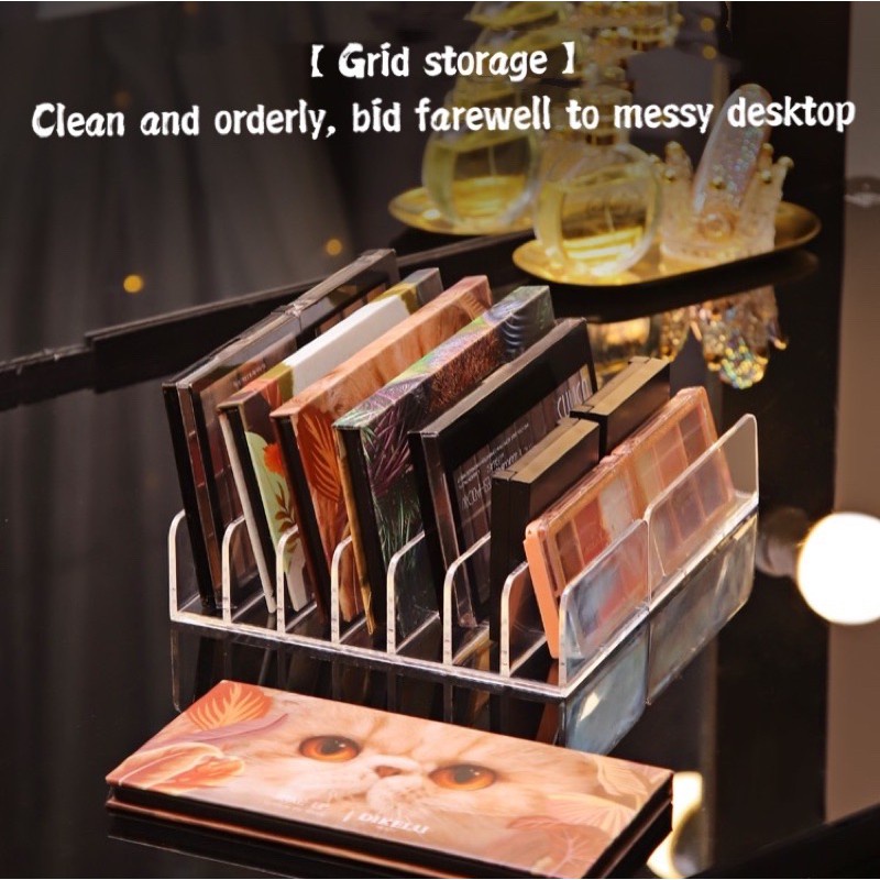 Hộp Đựng Phấn Mắt Bằng Acrylic Trong Suốt Chia Ngăn Tiện Dụng