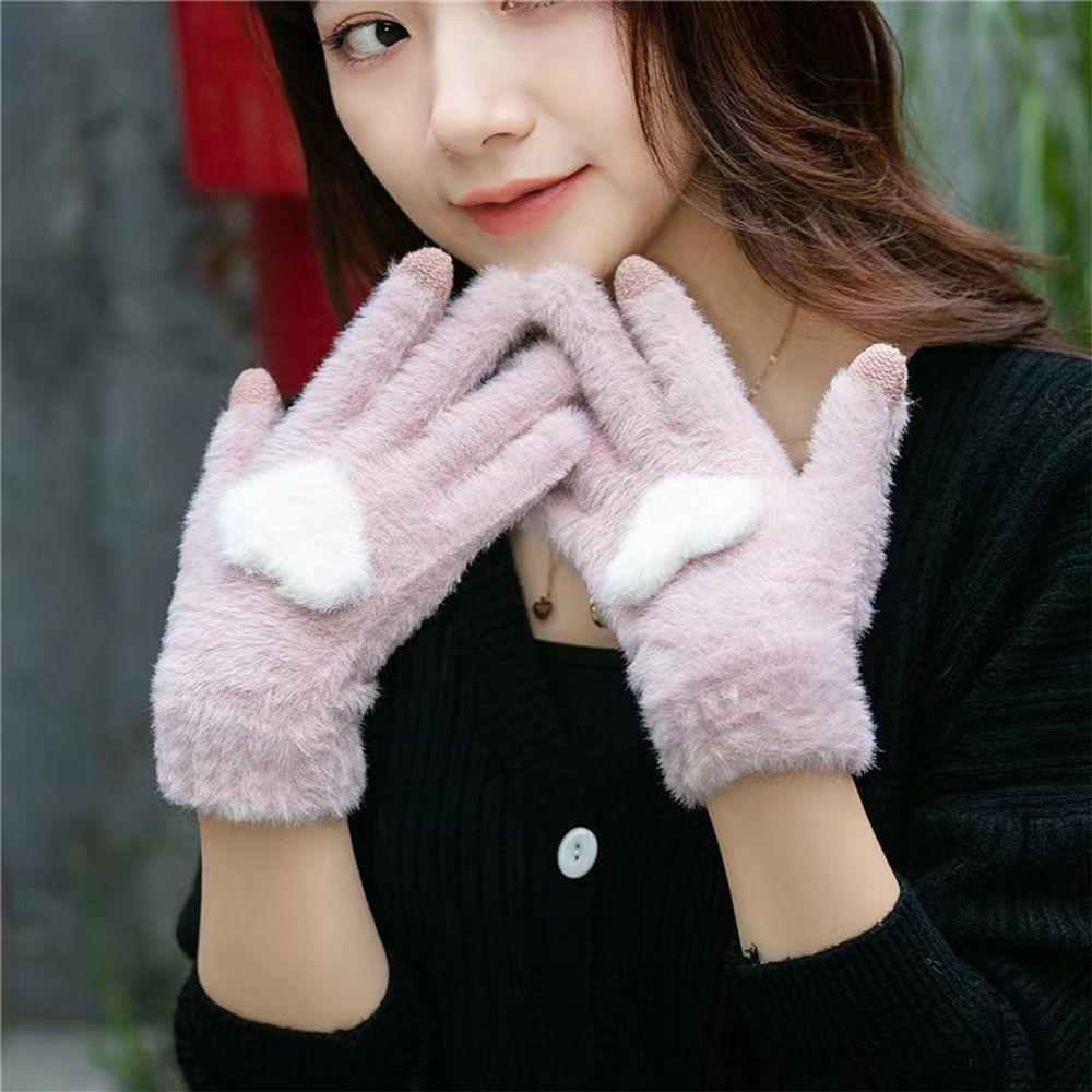 Găng Tay Chống Gió Hở Ngón Màu Sắc Đơn Giản Giữ Ấm Cho Nữ
