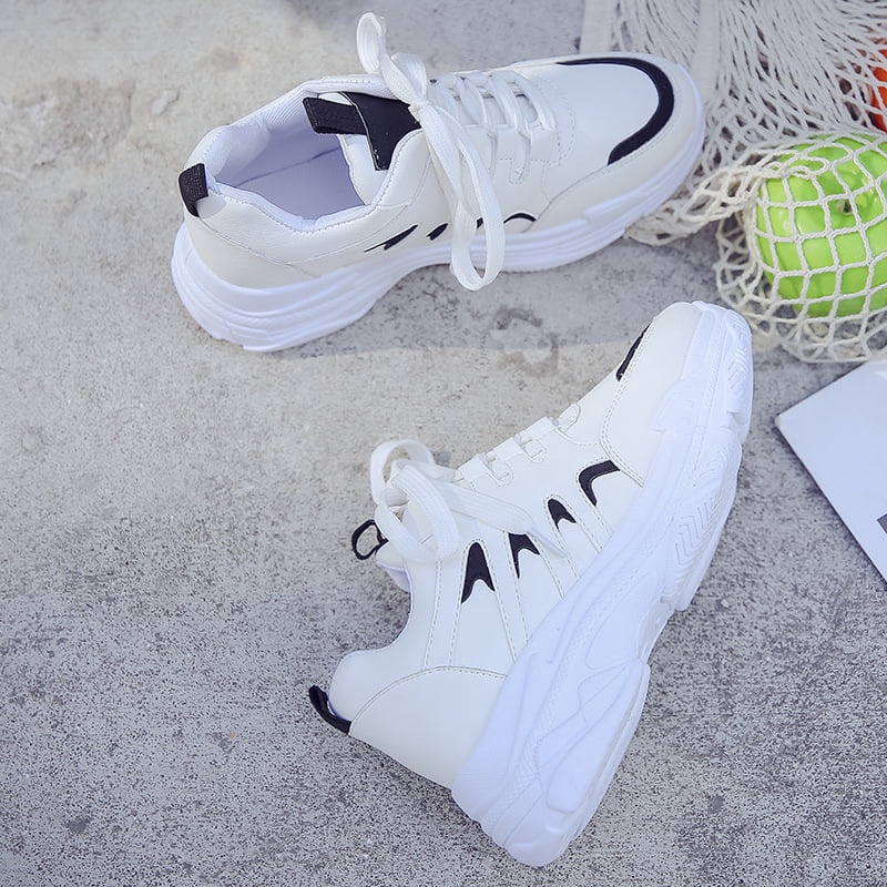 Giày Sneaker Nữ M102 Màu Trắng Giày Thể Thao Nữ Cổ Thấp Đế Độn
