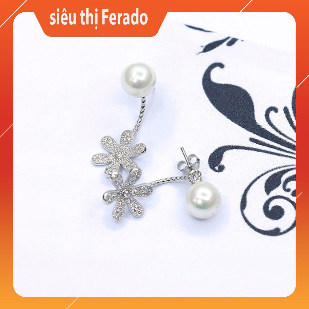 [siêu rẻ] Bông tai bạc Ý S925 hình hoa 6 cánh