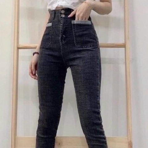 Quần Jean Nữ cao cấp túi kiểu lưng cao ôm body đẹp vải co dãn cao cấp-Black Fashion Shop-qn503