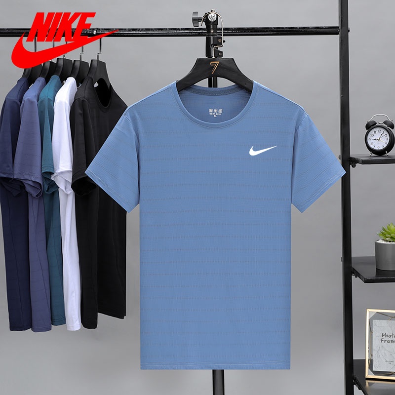 Áo Thun Thể Thao Bằng Lụa Lạnh Màu Trơn Mau Khô Thoáng Khí Mùa Hè Mới Cho Nam