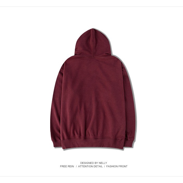 Áo hoodie Nelly trơn màu đỏ đô | BigBuy360 - bigbuy360.vn