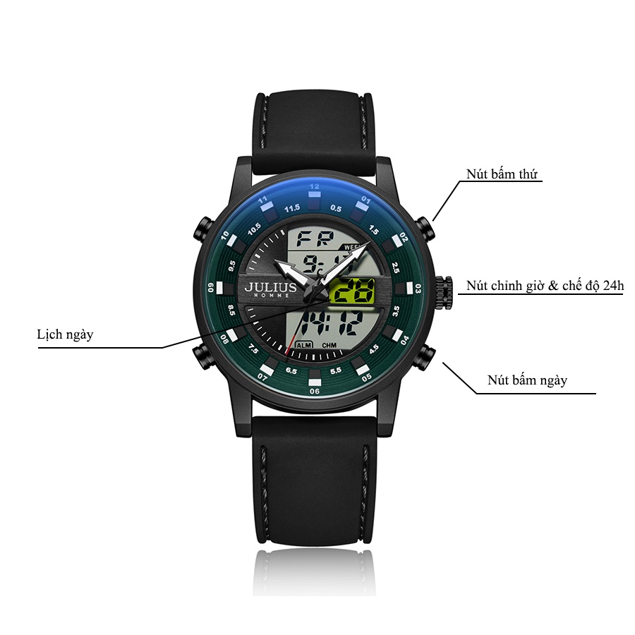 Đồng Hồ Nam JAH-136D Julius Hàn Quốc Điện Tử (Đen)