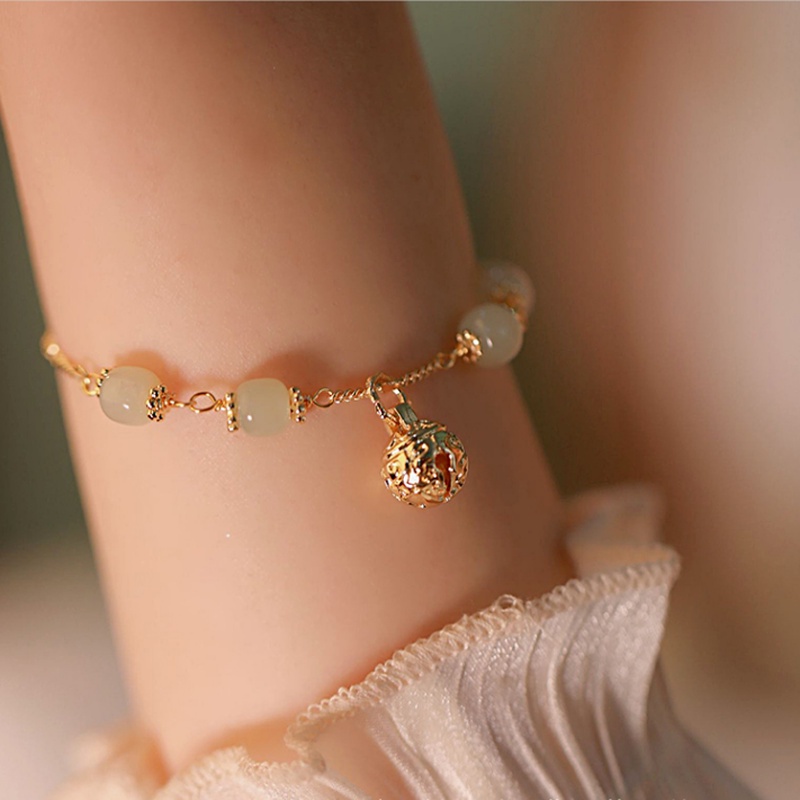 Vòng Đeo Tay Phối Đá Ngọc Bích Nhân Tạo Phong Cách Trung Hoa Cổ Điển Thời Trang Cho Nữ