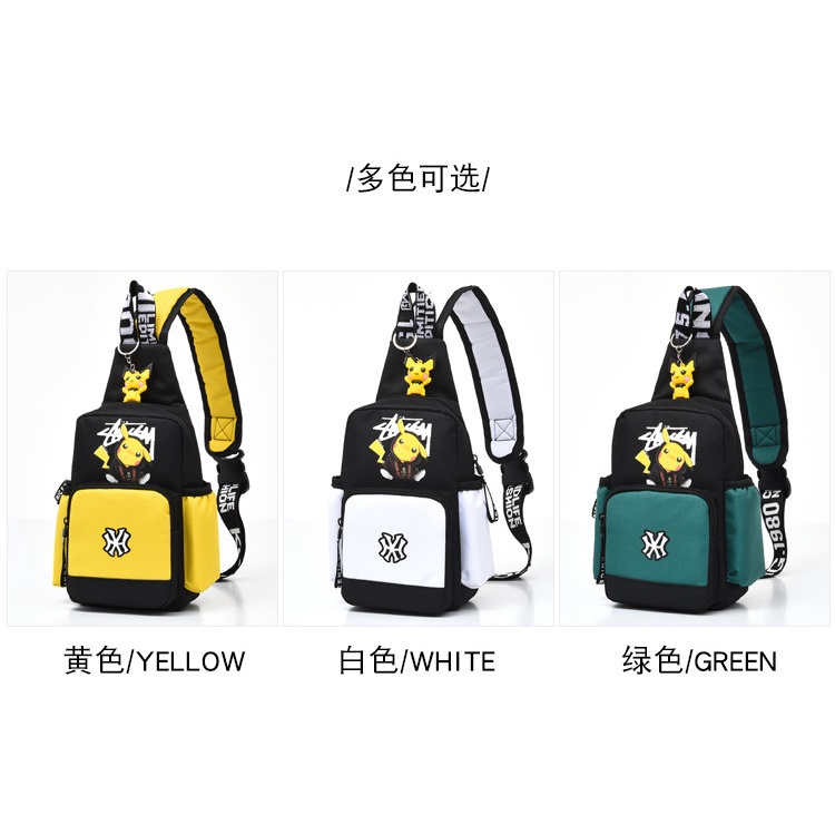 Túi Đeo Chéo Ngực Vải canvas In Hình Pikachu one 2022 Phong Cách Thể Thao Trẻ Trung Dành Cho Nam Nữ