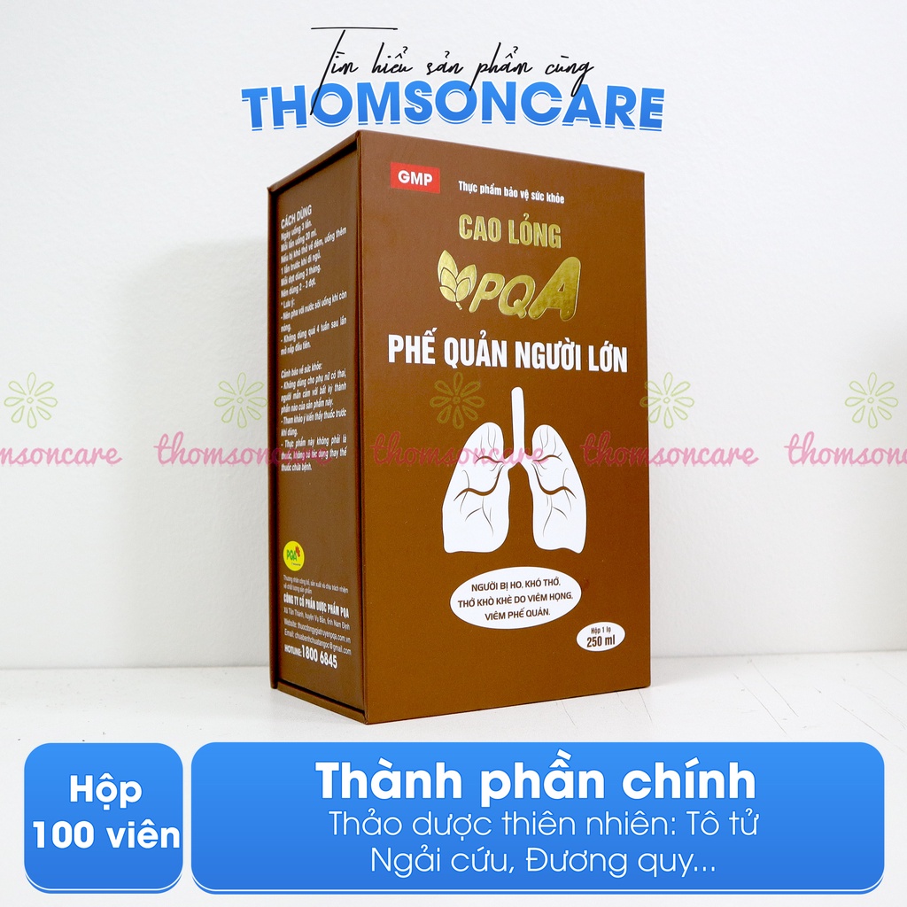 Siro PQA phế quản người lớn - hỗ trợ thanh họng, giúp hạn chế ho do hen suyễn, phế quản
