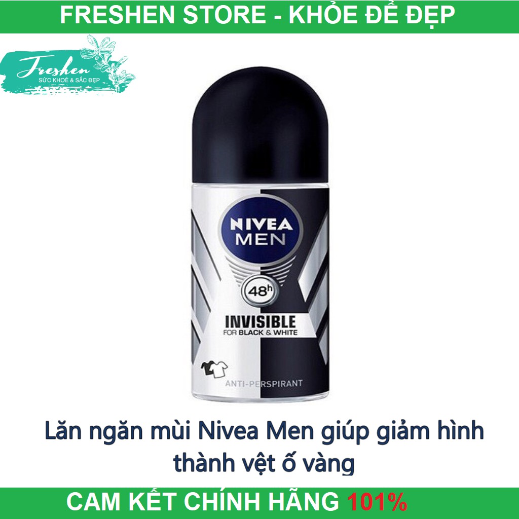 ✅ (CHÍNH HÃNG) Lăn ngăn mùi Nivea Men giúp giảm hình thành vệt ố vàng trên áo