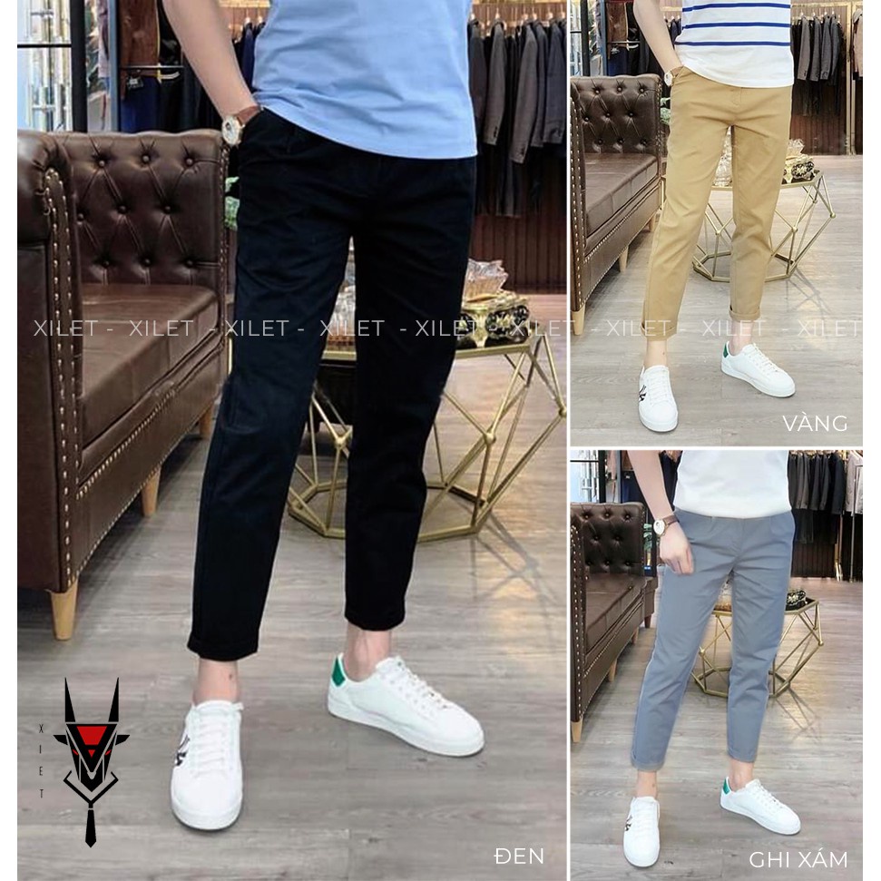 ✥Quần kaki nam dày dặn co dãn ống côn ôm chân