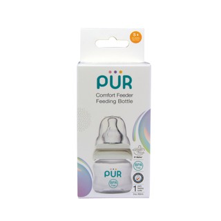Bình sữa cổ thường Pur Comfort Feeder 60ml ( (Anti-Colic Feeding bottle), có sẵn 1 núm size S trong bình