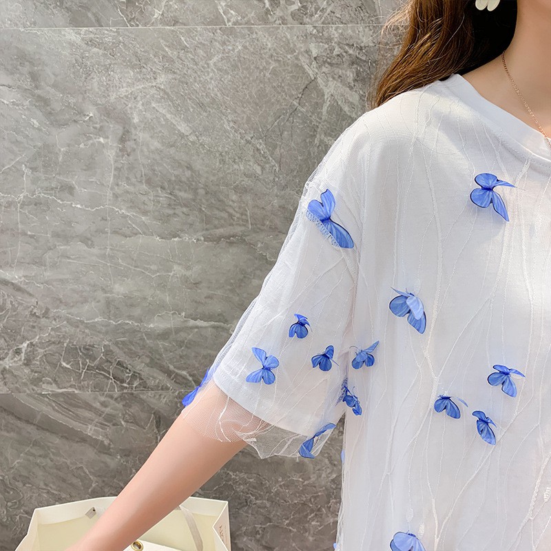 [ HÀNG Xả Sốc] [ HÀNG HOT ] ÁO THUN COTTON ĐÍNH BƯỚM CAO CẤP PHONG CÁCH STREEWEAR BEWAY