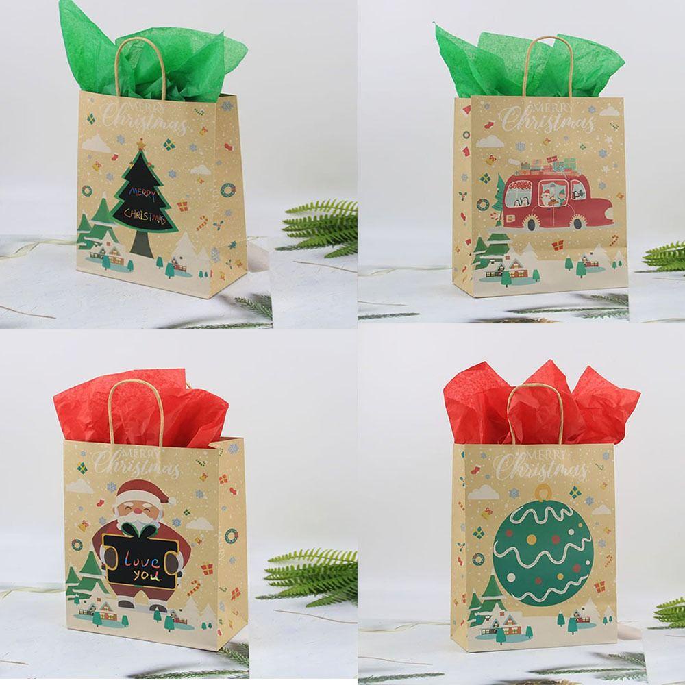 CHOOKEY Set 12 Túi Đựng Bánh Kẹo Trang Trí Giáng Sinh DIY