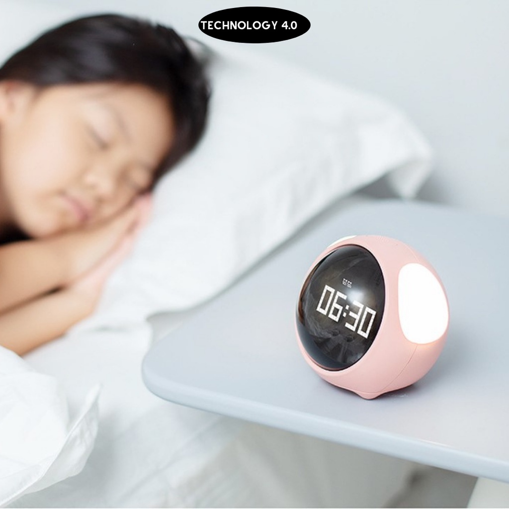 Đồng hồ báo thức,đồng hồ để bàn hiển thị cảm xúc emoji cảm biến âm thanh,đèn ngủ cute trang trí Xiaomi