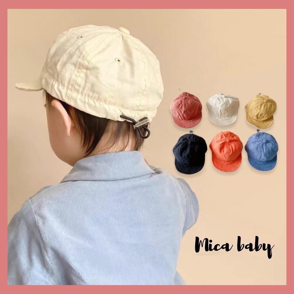 Mũ lưỡi trai vải mềm màu trơn xinh xắn cho bé Mica Baby MH131