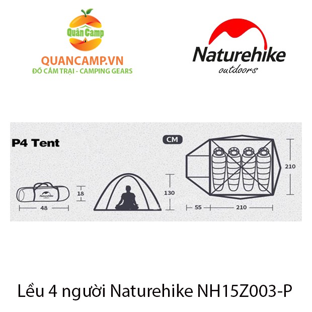 Lều 4 người Naturehike NH15Z003-P