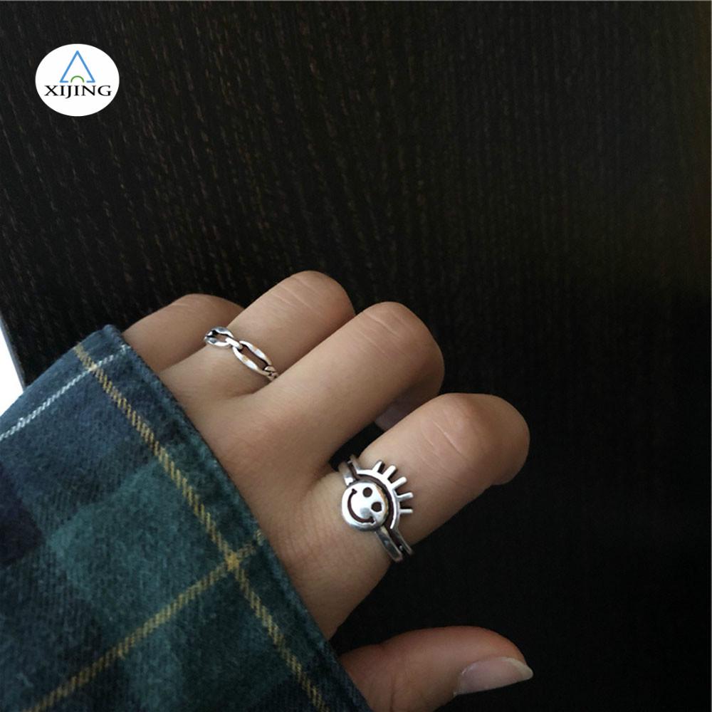 Nhẫn Trang Trí Hình Mặt Cười Phong Cách Retro