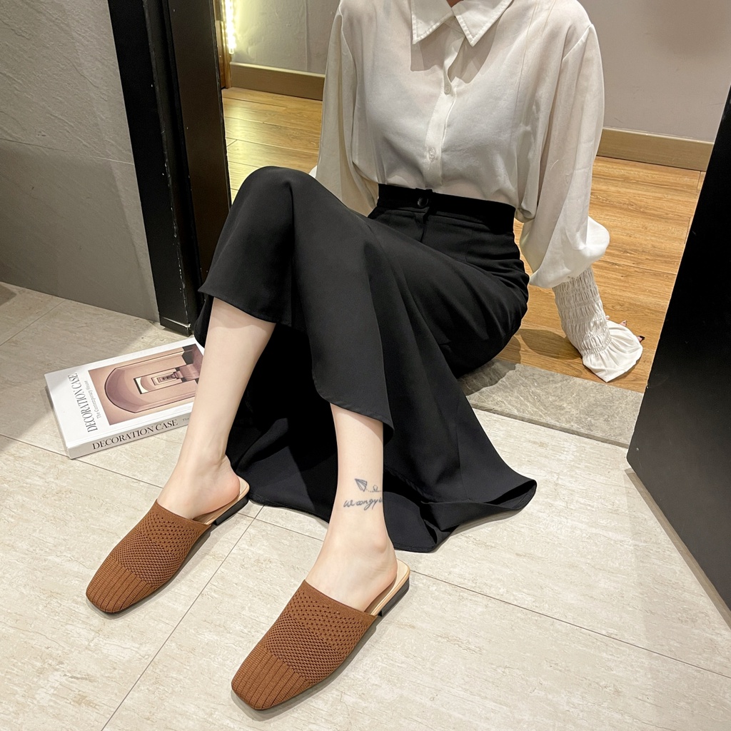 Giày Lười Nữ Mũi Vuông Thời Trang
