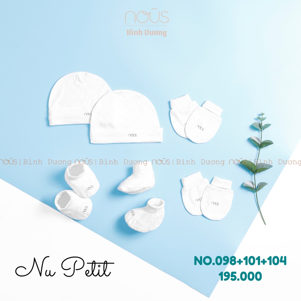 [FULL] Set Phụ Kiện Cho Bé Sơ Sinh - 2 Bao Tay Nous - 2 Bao Chân Nous - 2 Mũ Nous (Size Sơ sinh Newborn) đủ màu - BIPBIP