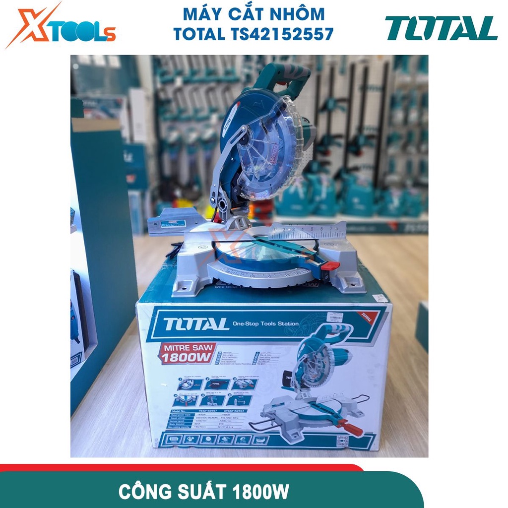 Máy cắt nhôm TOTAL TS42152557 công suất 1800W, kích thước lưỡi 255x30mm, tốc độ không tải 5500rpm -CHÍNH HÃNG-XTOOLS