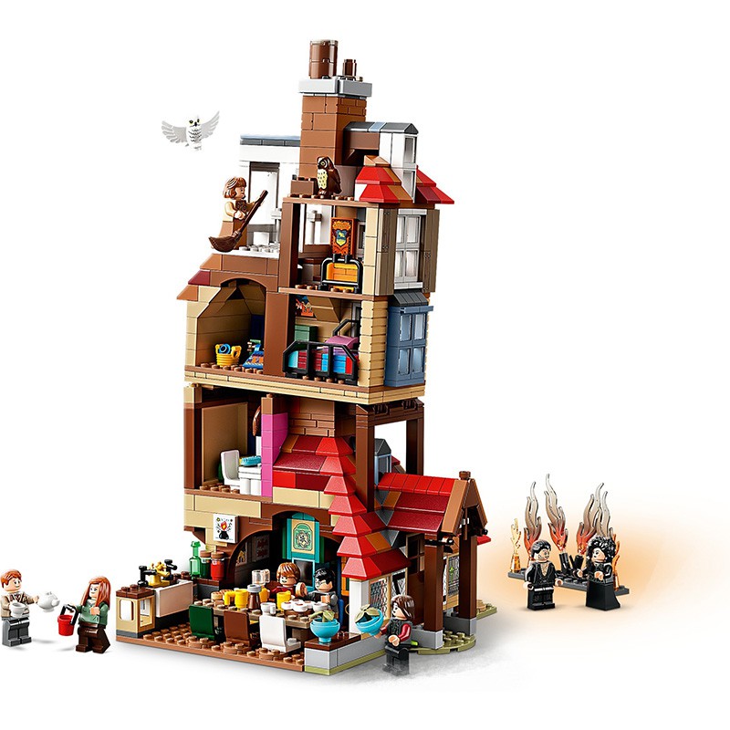 Đồ chơi Lắp ráp giáo dục Mô hình 19034 Harry Potter Attack on the Burrow compatible with 75980 Christmas gift