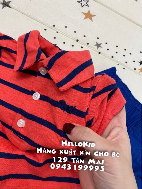 Bộ polo áo kẻ