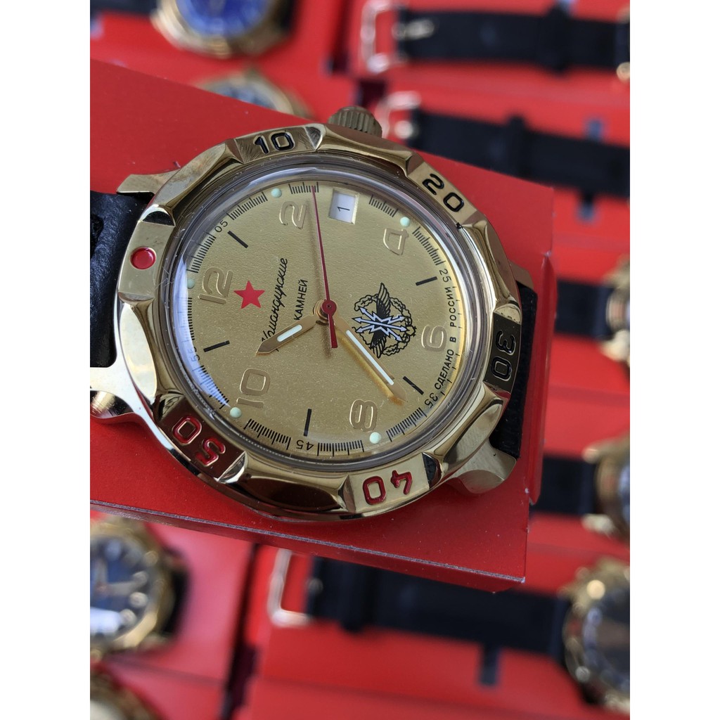 Đồng hồ nam Vostok máy cơ lên giây, size mặt 40, size dây 18. Đồng hồ Nga Vostok Komandirskie 439451
