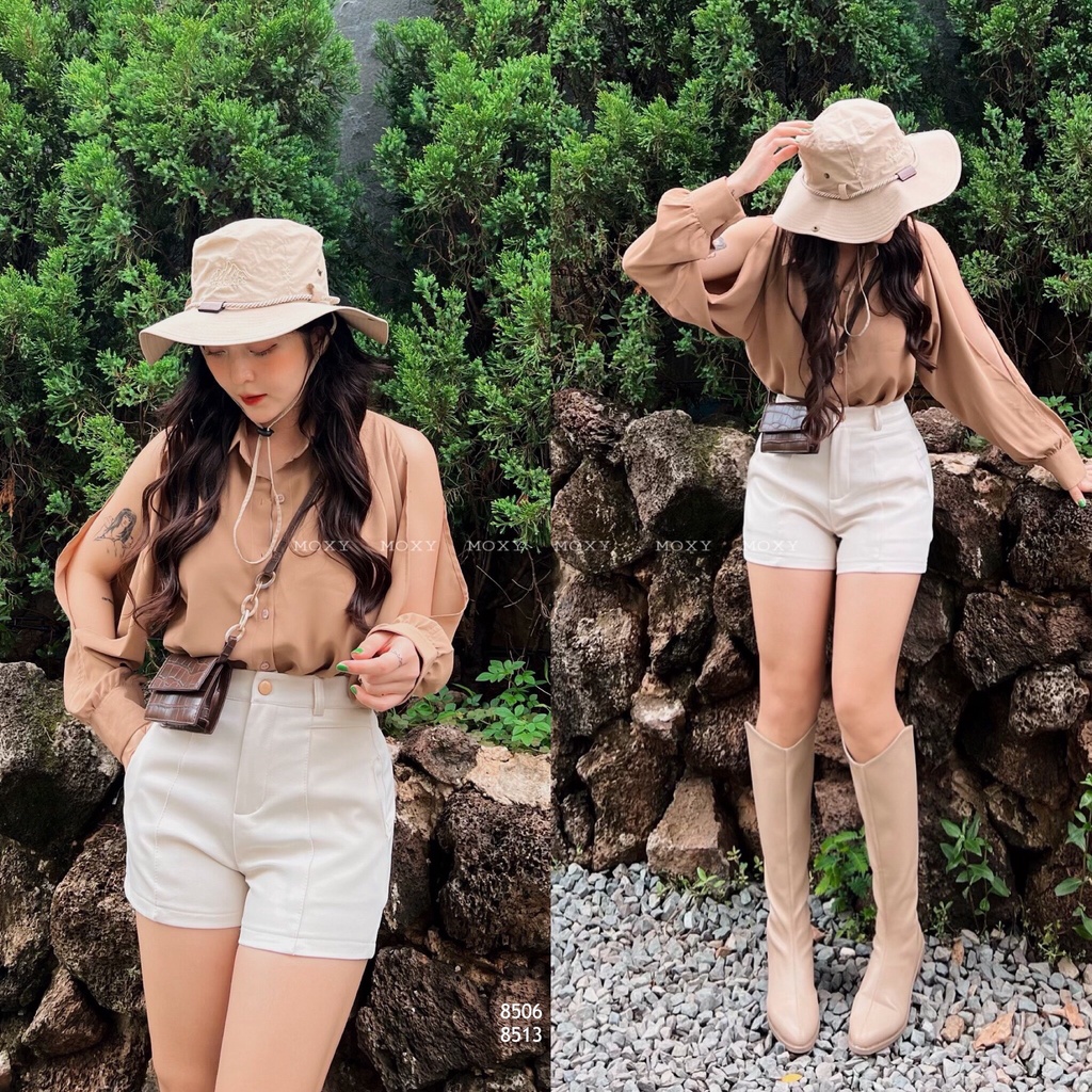SP008506-Áo somi xẻ tay
