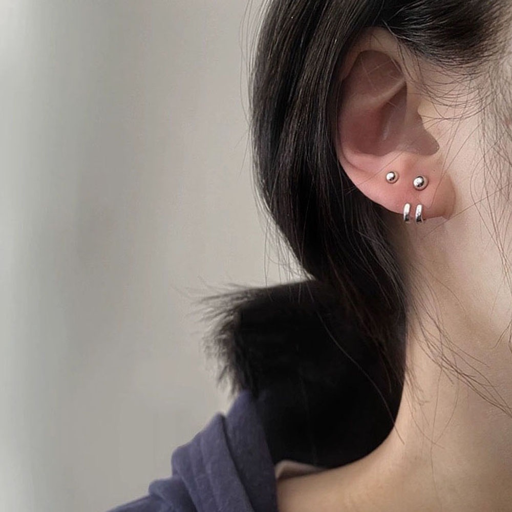 Khuyên Tai Bằng Kim Loại Nhiều Màu Thời Trang Đơn Giản Cho Nữ