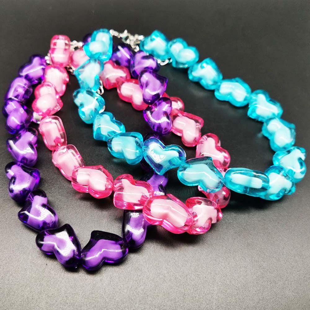 VANES1 Vòng Cổ Acrylic Y2K Mặt Trái Tim Phong Cách Punk Cá Tính Dành Cho Nữ