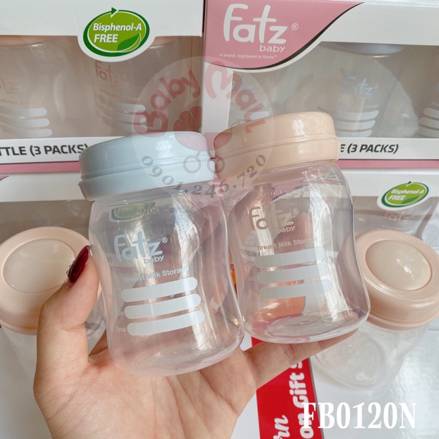 Bộ 3 cốc trữ sữa và đồ ăn dặm Fatz Baby FB0120N